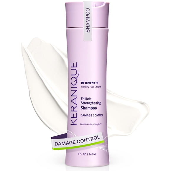 Keranique Scalp Replenishing Keratin Shampoo Control de daños para el crecimiento del cabello adelgazado | Keratina Amino Complex Libre de Sulfatos Colorantes y Parabenos 8 Fl Oz