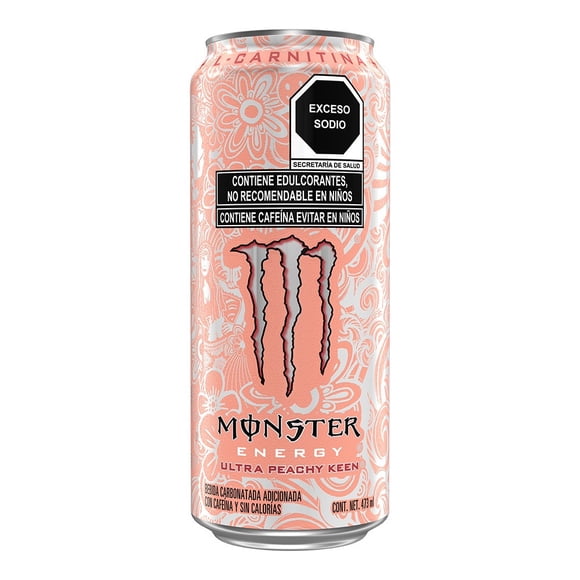 Bebida energética Monster zero ultra peachy keen de 473 ml