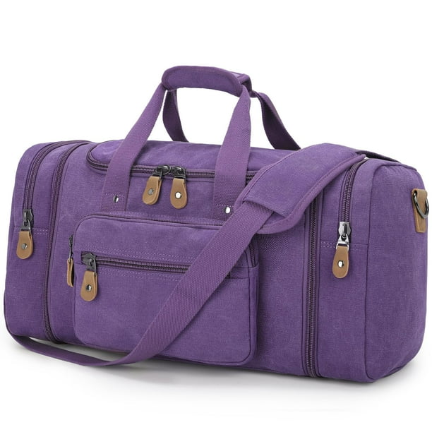 Bolsa de lona Gonex, 50 L, ampliable para viajes, color morado