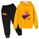 thumbnail image 3 of Sudadera de coches para niño, sudadera con capucha para niña, pantalones, 2 piezas, chándales para niños, ropa para niños de 4 a 14 años, 3 of 5