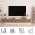 thumbnail image 3 of 69 Inch Floating TV Stand Wall Mounted with 16 Color LEDs Entertainment Center for 55 to 65 Inch TVs,Wood, 3 of 8