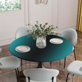 thumbnail image 5 of Teal Black Ombre Round Tablecloth for 45-54 Inch Tables,Fitted Table Cover with Elastic Edge,Gradient Contemporary Abstract Art Waterproof Outdoor Table Cloth Protector for Patio Garden Dinner Picnic, 5 of 9