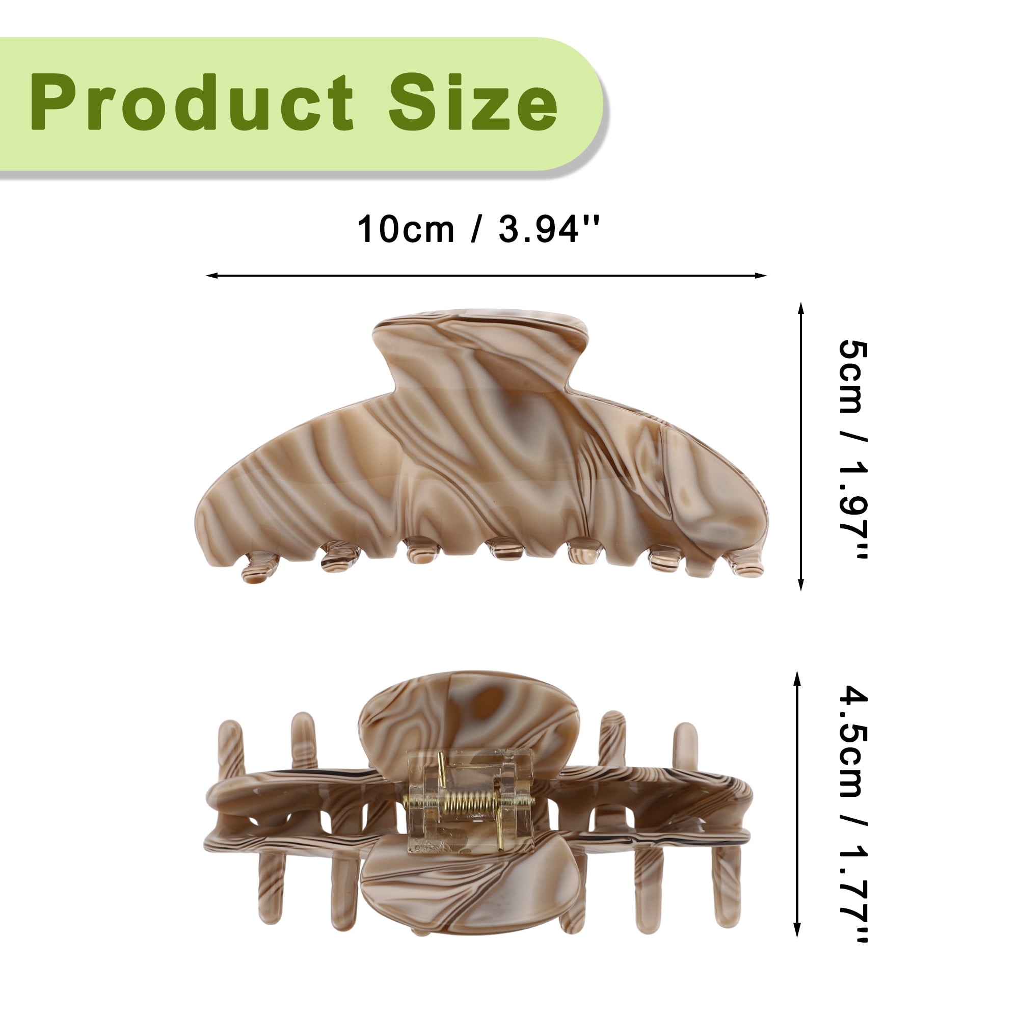 NOMADIC NOOK Women's French Large Hair Caw Clips 3 Pcs Brown