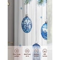thumbnail image 5 of Blue Christmas Balls Sheer Curtains 96 Inch Length 2 Panels Set, Xmas Botanical Snowflake Voile Window Treatment Semi Sheer Long Curtains Drapes for Bedroom/Living Room/Kitchen 52"x96"x2, 5 of 7