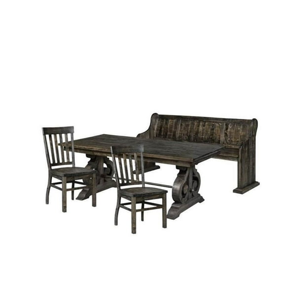 Home Square 4 Piece Traditional Dining Set in Peppercorn