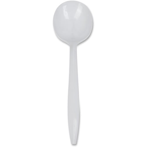 Genuine Joe Medium-Weight Soup Spoon 1 Piece(s) - 1000/Carton - 1 x Soup Spoon - Disposable - White