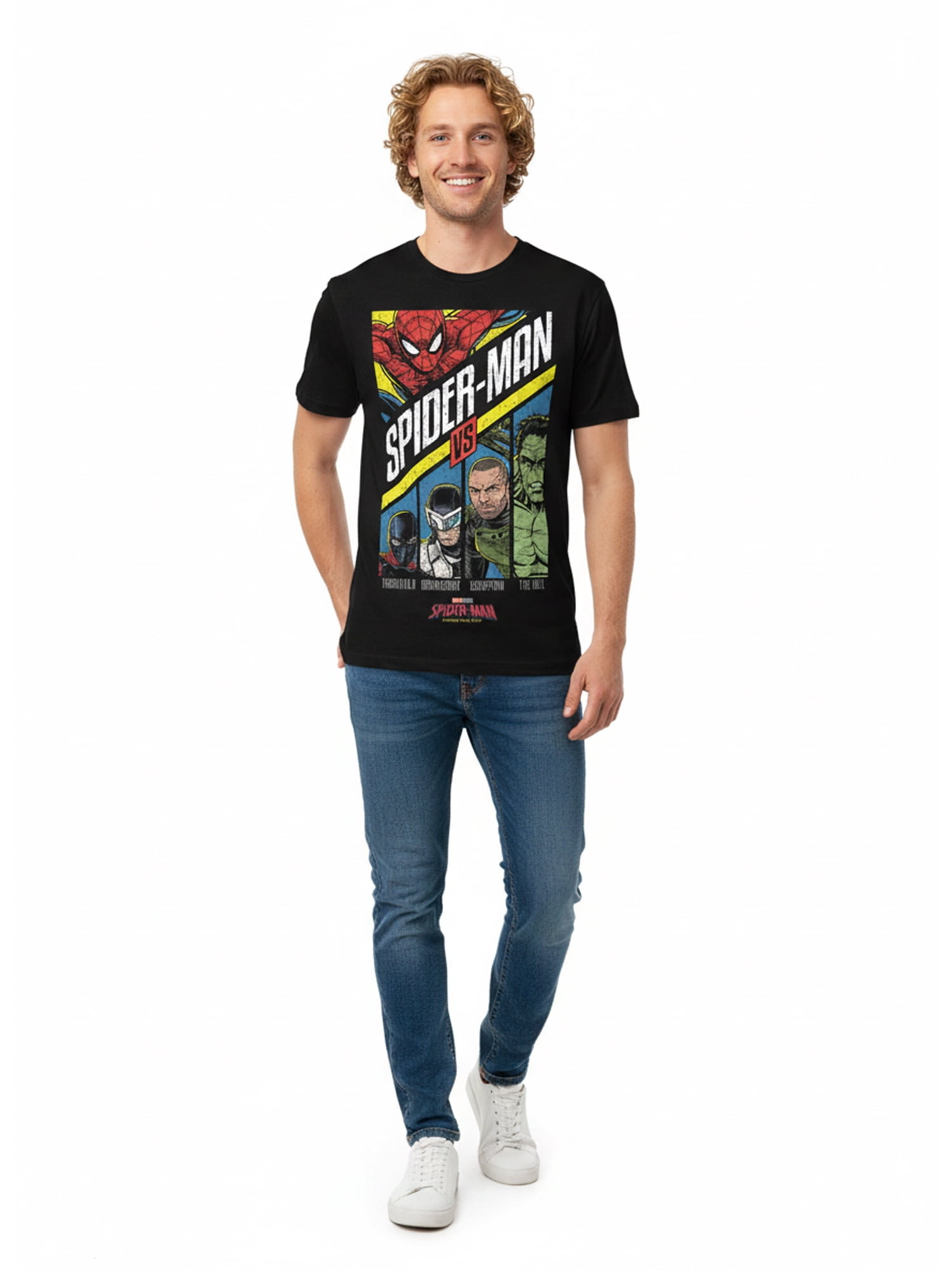 Spider-Man Men's and Big Men's Fight Poster Graphic Tee, Sizes S-3XL