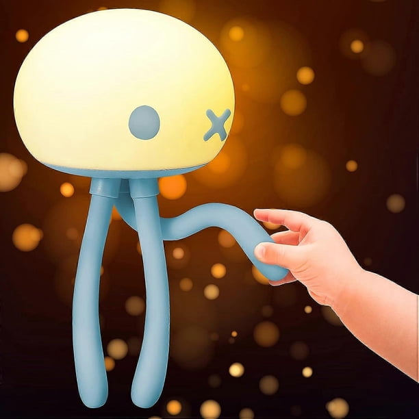 Cute Kids Night Light for Baby Teens, Dimmable Silicone Rechargeable Bedside Lamp with Flexible Tripod, Kawaii Nursery Night Lights for Breastfeeding