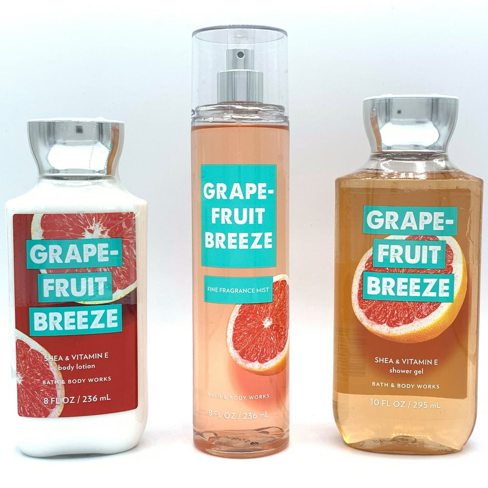 Bath and Body Works Grapefruit Breeze Body Lotion, Shower Gel and Fine