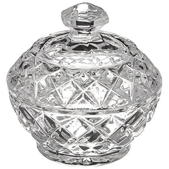 Belleek Pottery Galway Crystal Ashford Trinket Box, 3.7-Inch, Clear, Set of 1