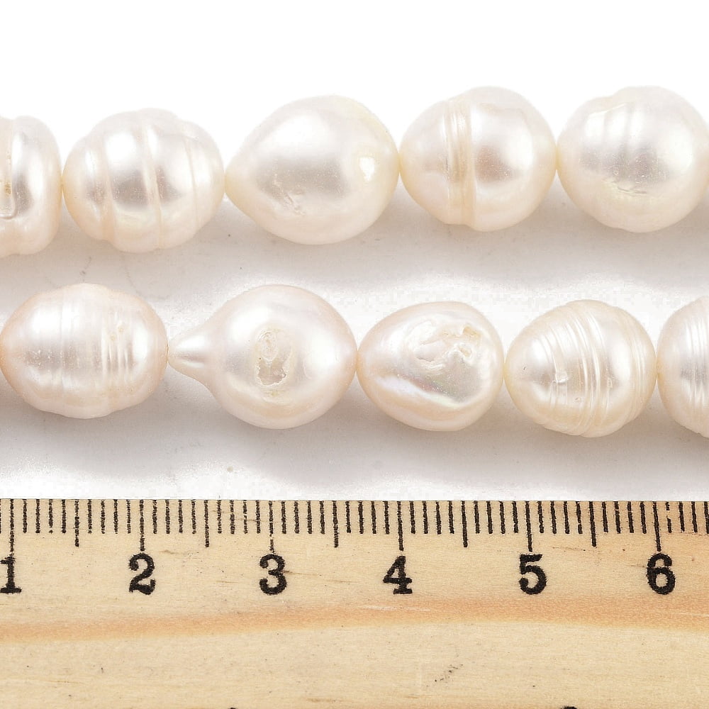4strands Cultured Freshwater Pearl Beads Strands Grade AB Rice Snow 12~15mm Hole: 0.7mm about 14pcs/strand 7.28~7.09''(18~18.5cm)