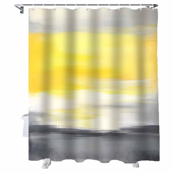 Shower Curtains Yellow Texture Bath Curtain Abstract Art Waterproof Bathroom Shower Curtain Set with Hooks Decoration 72 x 72 Inches