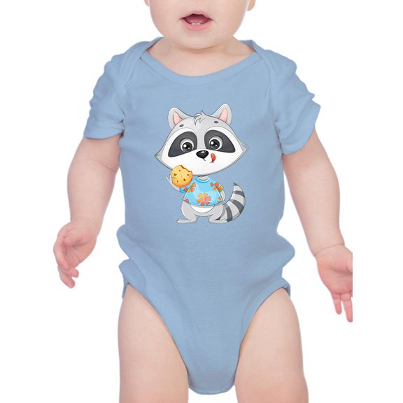 Raccoon Eating Cookie Bodysuit Infant -Image by Shutterstock, Newborn