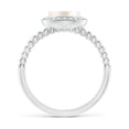 thumbnail image 2 of ANGARA Freshwater Cultured Pearl Ring with Beaded Split Shank in 14K White Gold for Women | June Birthstone, Birthday, Anniversary, Jewelry Gift for Women | Pearl Ring, 2 of 8