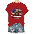 thumbnail image 6 of ORT Womens American Flag T Shirt Patriotic Shirts Short Sleeve Patriotic Shirt 4th of July Tee Tops Crewneck Summer T-Shirt(Z2-Red,XL), 6 of 6