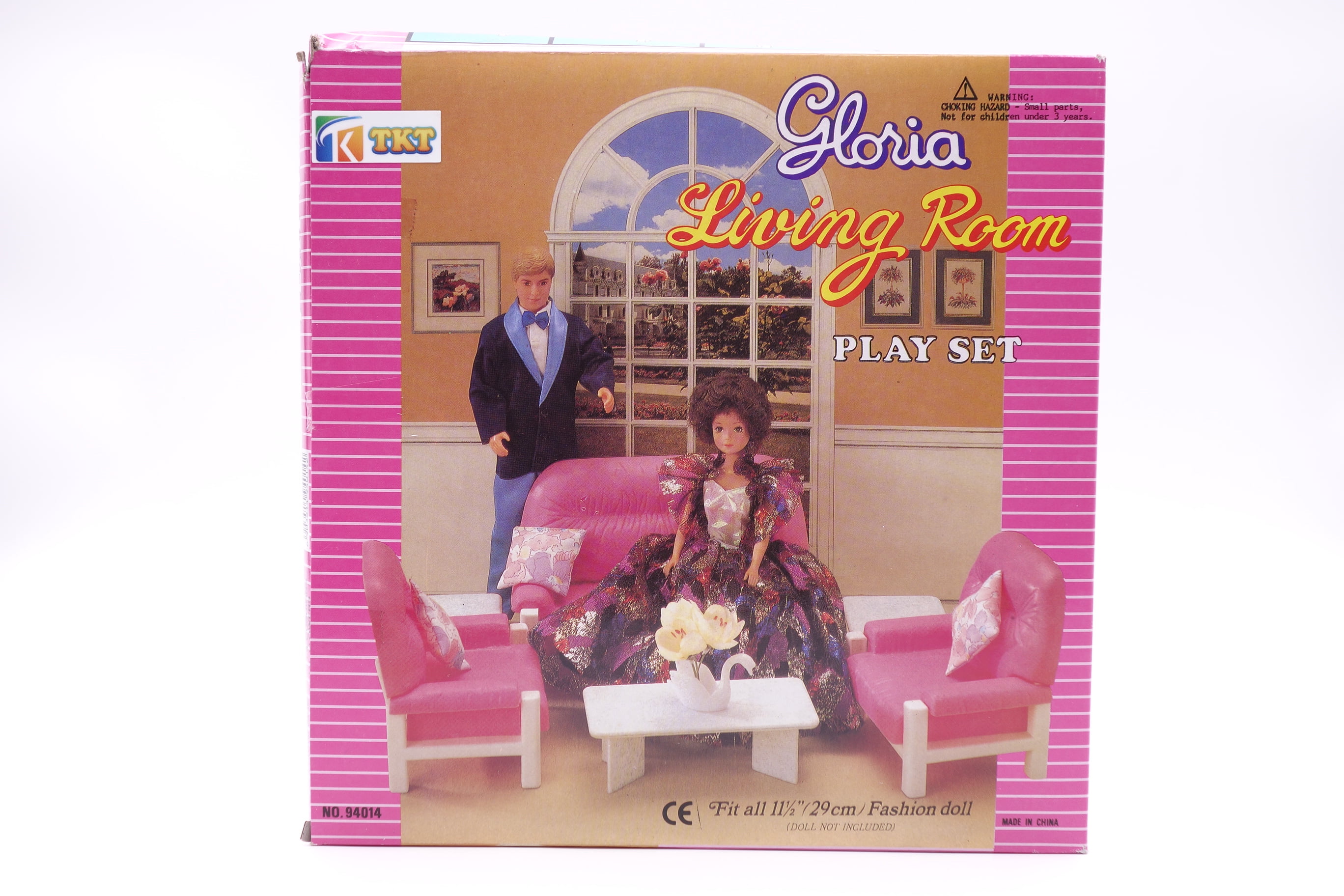 GLORIA Doll House FURNITURE SIZE TEA TIME CART SET W/Cake PLAYSET DOLLS 
