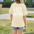 thumbnail image 4 of Boys Shirts Graphic Letter Print Short Sleeve Shirts Crewneck Pullover Tops Child Boys Beige T Shirts Girls Clothes Size 11-12 Years, 4 of 5