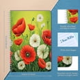 thumbnail image 2 of Spiral Notebook,Double-Wire Spiral College Lined Journal Notebook for Study and Notes,100 Pages,5.71x 8.26 in - Red and White Poppies in Lush Green Field, 2 of 7