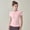 Pink, variant on Women Short Sleeves Shirts Versatile Slim-Fit Solid Color Yoga Runners Quick-Dry for T-Shirt Top S-XL