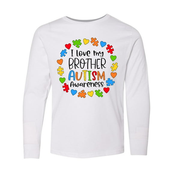 Inktastic I Love my Brother Autism Awareness Long Sleeve Youth T-Shirt