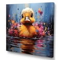 thumbnail image 2 of Designart "Morning Quack of Ducklings at the Lake II" Animals Wall Art - Modern Yellow Duck Bedroom Canvas Wall Art, 2 of 6
