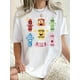 thumbnail image 1 of Camiseta de mujer verano Patrón de Corazón cuello redondoWomen'S Fun Colorful Crayon Print Fashion T-Shirt, Casual Crew Neck Short Sleeve Tee, Simple Leisure Sportswear, Polyester Knit Fabric with M, 1 of 7