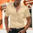 thumbnail image 2 of Dagugfen Plus Size Mens Dress Shirts Button up Short Sleeve Loose Comfy Business Casual Office Shirts, 2 of 8