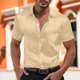 thumbnail image 1 of pstuiky camisetas de hombre, Camisa informal de manga corta con solapa y botones de color liso para fiesta de baile para hombre ropa de hombre xxl, 1 of 8
