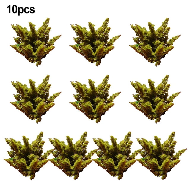 10 Pcs Arbustes Vert Foncé 3cm de Haut Verdure Artificielle Décoration Extérieure