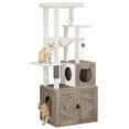 thumbnail image 5 of HOOBRO Cat Tree with Litter Box Enclosure, Tall Cat Tower for Indoor Cats, All-in-One Modern Cat Condo, Hidden Litter Box Enclosure Furniture, with Cat House, Sisal Posts, Greige and White BG51MZ03, 5 of 8