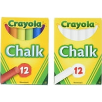 E-Clips USA 12-Piece Non-Toxic and Dustless Chalk Sticks, 2-Pack (1 White, 1 Multi-Colored)
