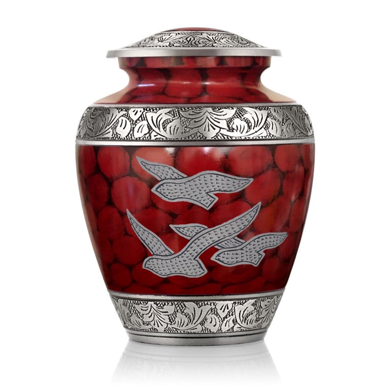 SmartChoice Wings of Freedom Cremation Urn for Human Ashes - Affordable  Funeral Urn Adult Urn for Ashes Handcrafted Urn (Royal Red)