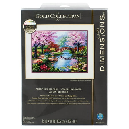 UPC: 0088677353131 | Dimensions The Gold Collection 16  x 12  Japanese Garden Counted Cross Stitch Kit  Multi-Color  1 Each