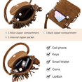 thumbnail image 4 of DBDlailai Fashion Mini Fringe Purse with Zipper Pockets Cell Phone Bag Crossbody Purse Tassel Shoulder Bag for Women, 4 of 6