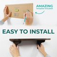 thumbnail image 2 of Reinforced Steel Bracket Room Shelves for Bedroom Wall - Easy to Install  Template and Video Included - Wall Mounted Rustic Wood Shelves for Bathroom  Home Décor, 2 of 6