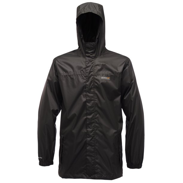Regatta Great Outdoors - Chaqueta impermeable con capucha Modelo Pack It Classics Hombre caballero (Negro)