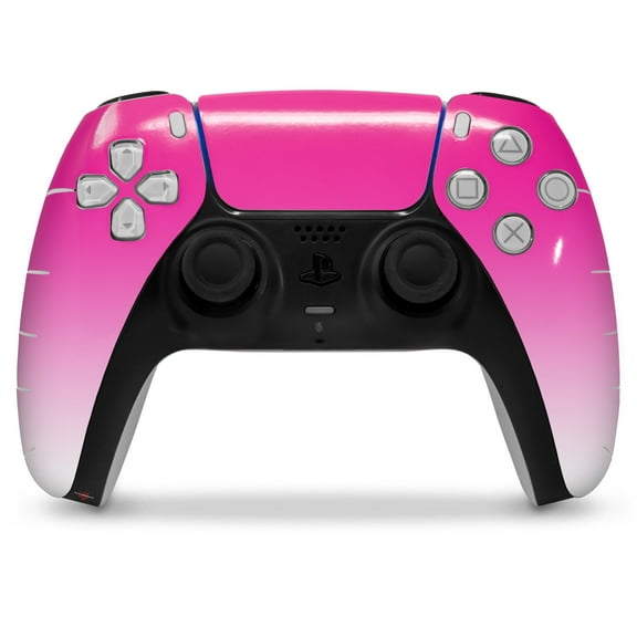 WraptorSkinz Skin Wrap compatible with the Sony PS5 DualSense Controller Smooth Fades White Hot Pink (CONTROLLER NOT INCLUDED)