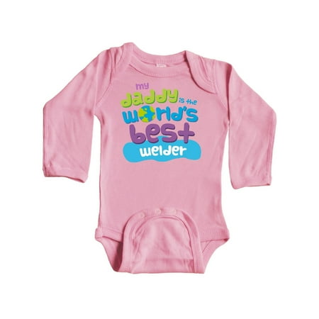 

Inktastic My Daddy is the World’s Best Welder Gift Baby Boy or Baby Girl Long Sleeve Bodysuit