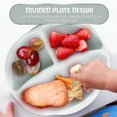 thumbnail image 4 of Baby Self-Feeding Silicone Suction Plate – Grip Dish, Food-Grade Suction Plate for Weaning Babies, BPA-Free, Microwave, Dishwasher & Oven Safe (Gray), 4 of 5