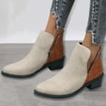 thumbnail image 2 of Mepaouo Western Ankle Bootie Womens Suede Stacked Heel Chelsea Slip on Short Boots with Zipper(Orange,8), 2 of 9