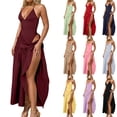 thumbnail image 7 of Women's Casual Solid Color Backless Jumpsuit Half Skirt Set Fashion Two Piece Outfit - Pink M, 7 of 7
