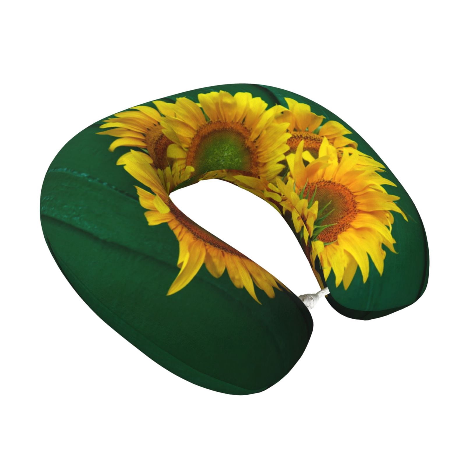 Xecao Sunflowers in Bucket Print Memory Foam Cervical Neck Pillow Versatile U-Shaped Pillows for Home,Office,Camping,Travelling,Soft Washable Cover