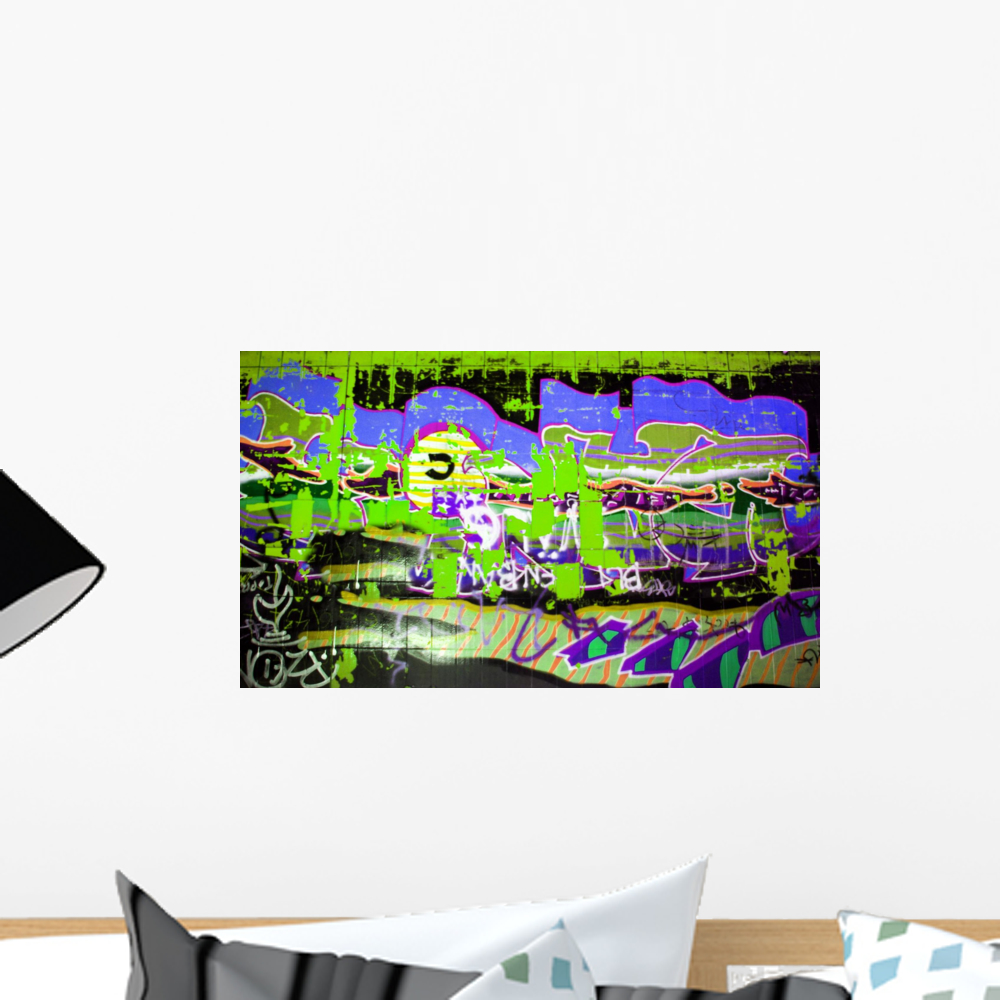 Urban Graffiti Wall Wall Mural Decal by Wallmonkeys Vinyl Peel and