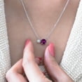 thumbnail image 5 of JeenMata February Birthstone Pendant Two Stones Necklace - in White Gold Plating Over Silver, 5 of 6