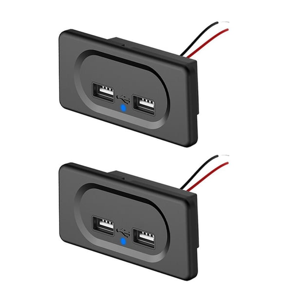 2X VehíCulo DC5V / 3.1A Puertos USB Duales Cargador Accesorios de Modificación de Enchufes para Coche Camping Autocaravana Caravana