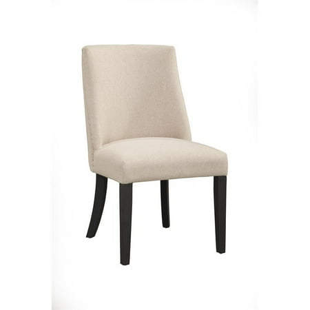 Alpine Furniture Live Edge Set of 2 Parson Dining Chairs in Cream-Black