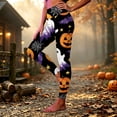 thumbnail image 4 of sdhkgrrt Women Plus Size High Waisted Stretch Halloween Print Leggings Casual Streetwear Activewear Lounge Yoga Fall Winter Gym Workout Trousers, Black 2XL, 4 of 5