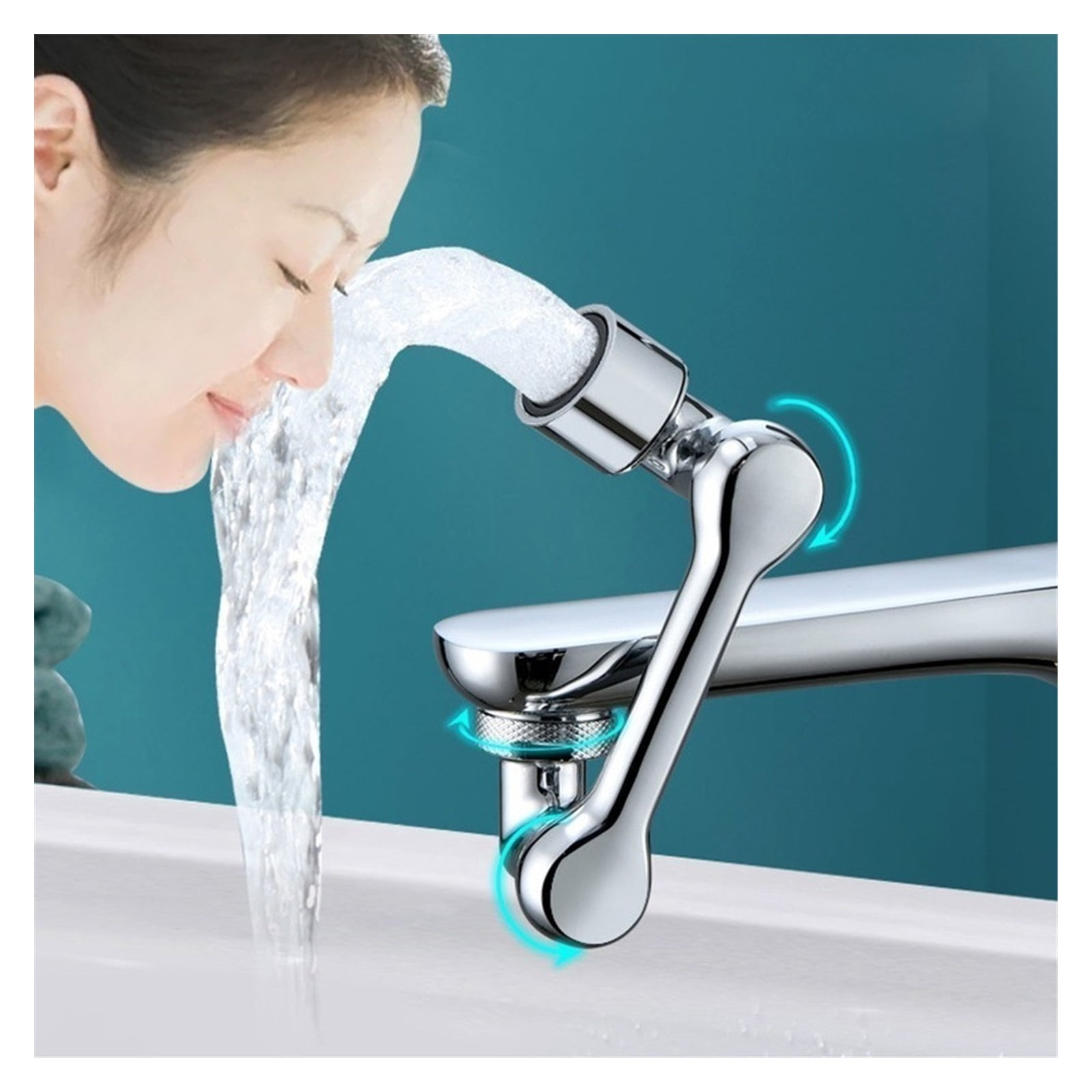 Universal 1080° Rotation Extender Faucet Aerator Plastic Splash Filter For Kitchen Washbasin Faucets Bubbler Nozzle Robotic Arm ,Water Saving