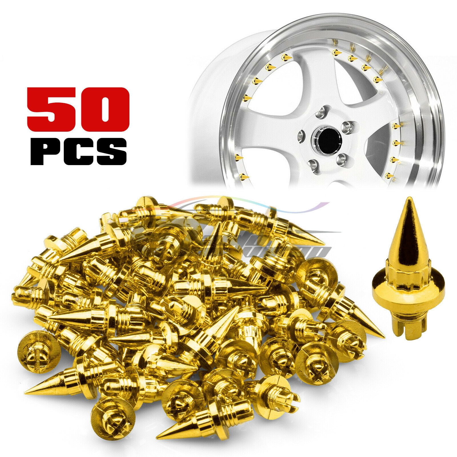 50 PCs Spiked Wheel Rivets For Wheels / Rims JDM Lip PC-WRL01