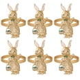thumbnail image 2 of Miangastore 6Pcs Golden Bunny Supplies Napkin Rings for Ceremony Table Setting, 2 of 9